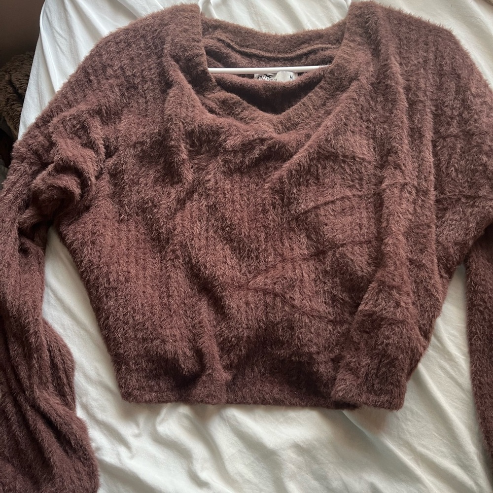 brown crop hollister top